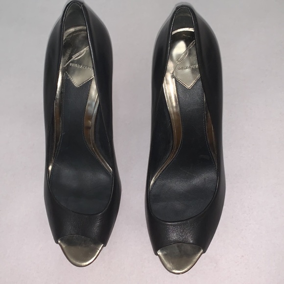 B Brian Atwood Franciska Peep Toe Pump Black Platform Sz 8 - Picture 7 of 11